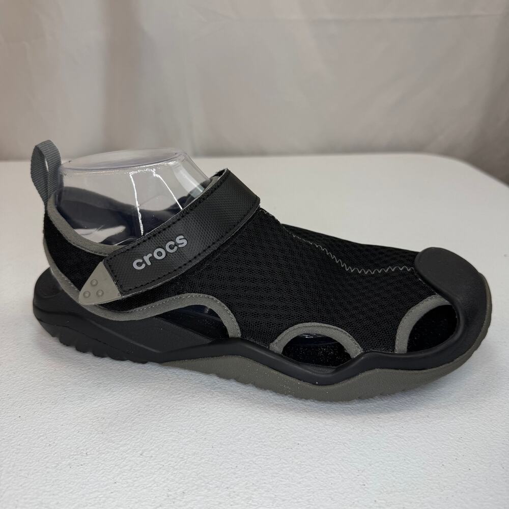 Crocs Swiftwater Style Water Sandals Black Gray Mesh Mens Size 8
